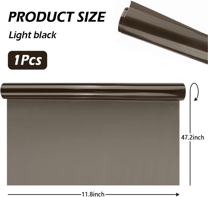wedfish 12 X 48inch Car Light Tint Film, Cuttable&Stretchability Car Headlight Taillight Fog Light Vivid Vinyl Wrap Protector,Non-Marking Self-Adhesive Decals Car Decor (Light Black) - Image 2